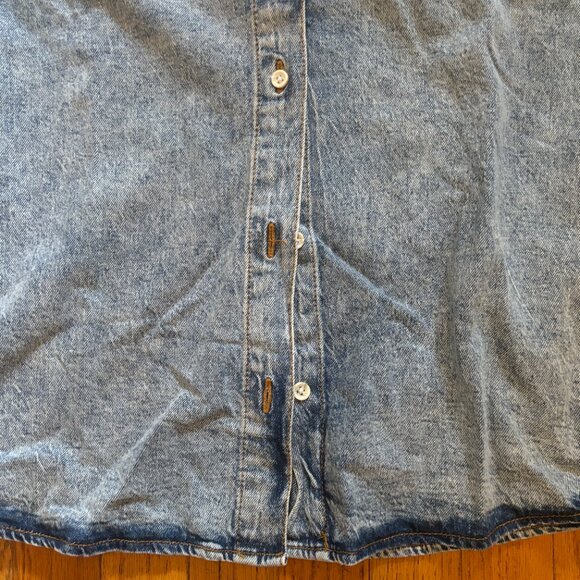 WeWoreWhat Boyfriend Indigo Denim Shirt, Light Rustic - NWT, XS/S - Picture 4 of 13